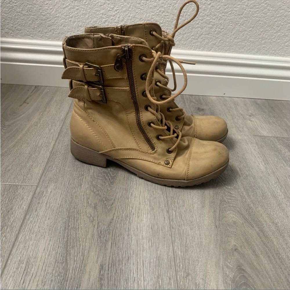 G by Guess Combat Moto Boots, Cream Moto Boots, Cream Boots, Combat Boots